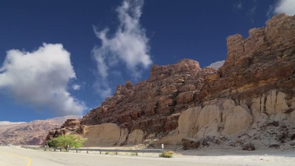 Гірські породи Ваді Mujib, Jordan — стокове відео