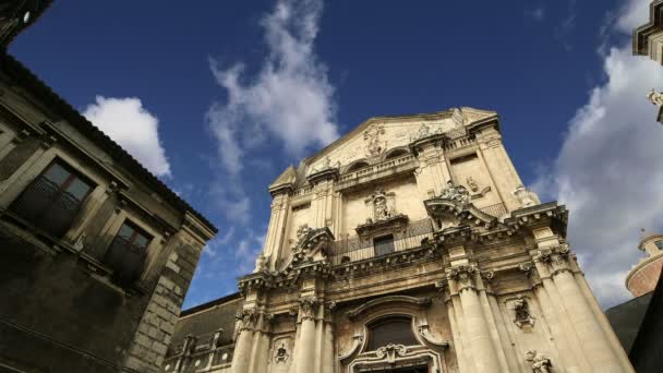 Katolická církev catania. Sicílie, jižní Itálie. — Stock video