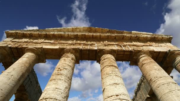 Sicilya'daki Segesta'da Klasik Yunanca) Tapınağı — Stok video