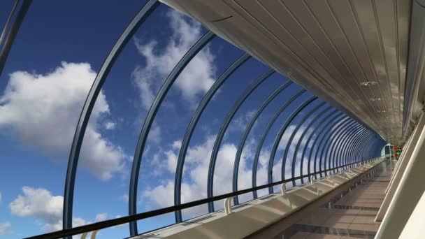 Footbridge Bagration en el Centro de Negocios de la ciudad de Moscú, Rusia — Vídeos de Stock