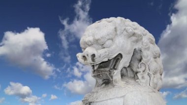Beihai Park'taki Stone Guardian Aslan Heykeli - Pekin,Çin'deki Yasak Şehir'in kuzeybatısında bir imparatorluk bahçesidir.