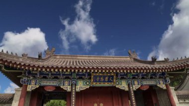 Dev Yaban Kazı Pagoda bölgesinde çatı süslemeleri, Güney Xian (Sian, Xi'an), Shaanxi eyaleti, Çin'de bulunan bir Budist pagoda
