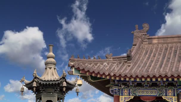 La pagoda gigante del ganso salvaje o gran pagoda del ganso salvaje, es una pagoda budista ubicada en el sur de Xian (Sian, Xi 'an), provincia de Shaanxi, China. — Vídeo de stock