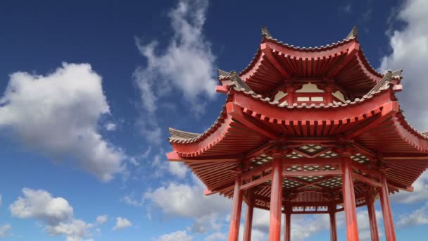 Auf dem Gebiet riesige Wildgans-Pagode oder große Wildgans-Pagode, ist eine buddhistische Pagode im südlichen xian (sian, xi 'an), shaanxi Provinz, China — Stockvideo