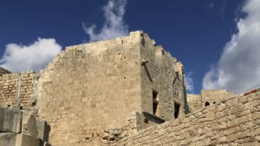 Lindos Akropolis Üzerinde Rodos Antik Arkeoloji sitesi, Yunanistan