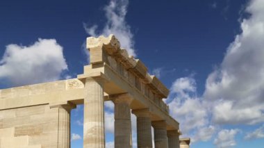 Lindos Akropolis Üzerinde Rodos Antik Arkeoloji sitesi, Yunanistan