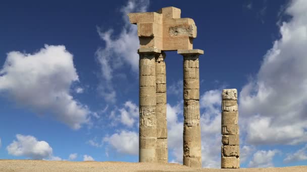 Apollo tempel op de Akropolis van Rhodos, Griekenland — Stockvideo