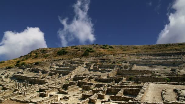 Antik kalıntıları Kamiros, Rhodes - Yunanistan — Stok video