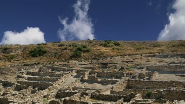 Ruínas antigas de Kamiros, Rodes - Grécia — Vídeo de Stock