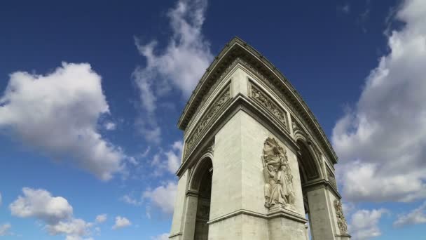 Arc de Triomphe, Paris,France, Central Europe — ストック動画