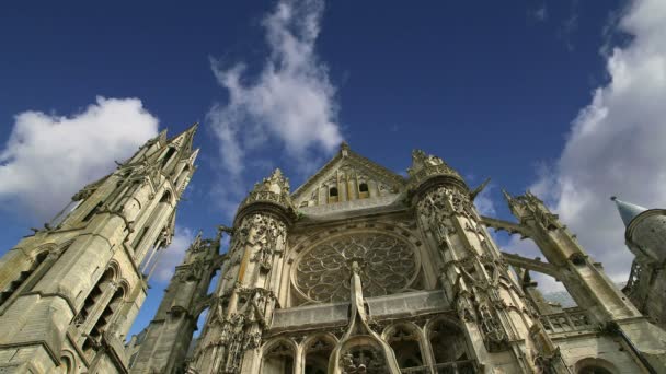 Cathedral (Notre Dame) of Senlis,Oise, Picardy, France — Stok video