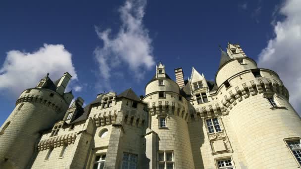 Castelo de Usse, Vale do Loire, França também conhecido como Castelo da Bela Adormecida — Vídeo de Stock