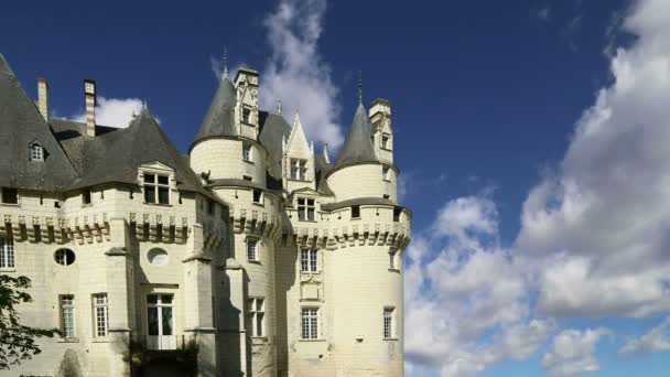 Castello di Usse, Valle della Loira, Francia noto anche come Castello della Bella Addormentata — Video Stock