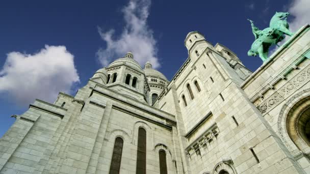 Basiliek van het heilig hart, Parijs, Frankrijk — Stockvideo