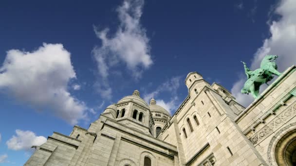 Basiliek van het heilig hart, Parijs, Frankrijk — Stockvideo