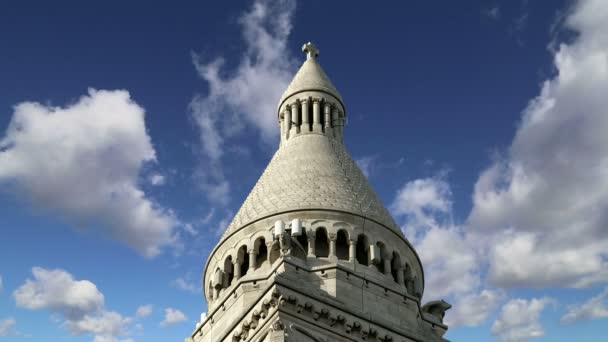 圣心大教堂，巴黎，法国 — 图库视频影像