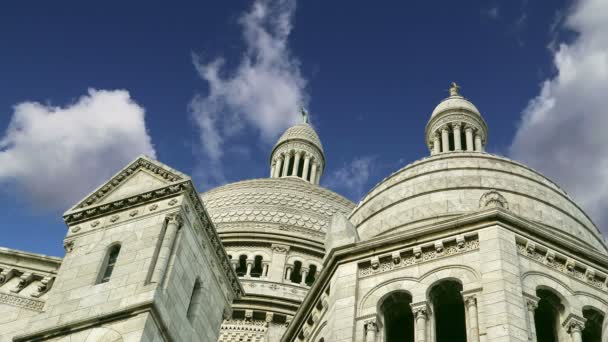 圣心大教堂，巴黎，法国 — 图库视频影像