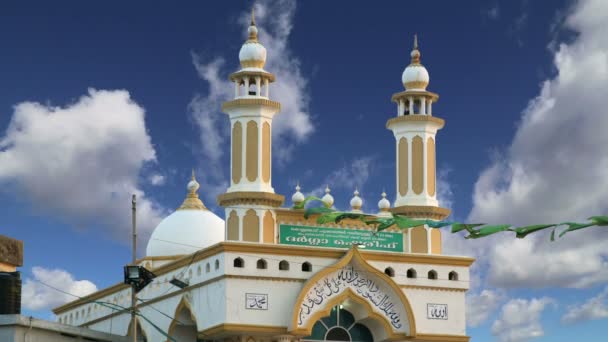 印度南部喀拉拉邦穆斯林 (阿拉伯) 清真寺，科瓦兰， — 图库视频影像