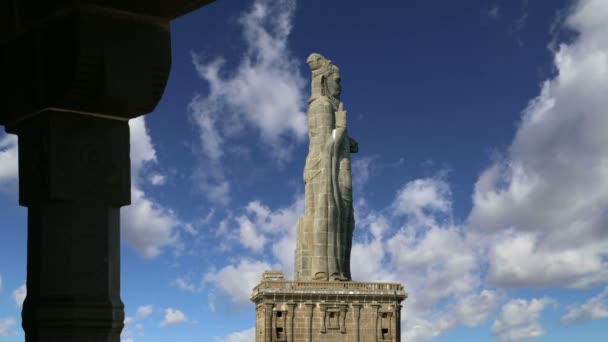 Thiruvalluvar heykeli, Kanyakumari, Tamilnadu, Hindistan — Stok video