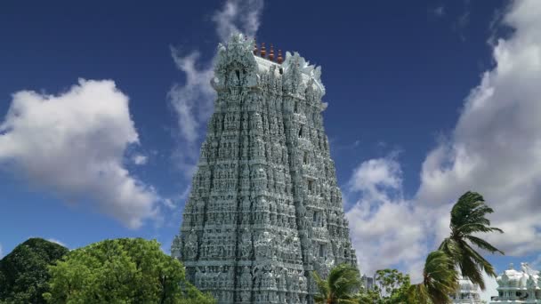 Suchindram Tapınağı Shiva, Vişnu ve Brahma, korumalı Unesco.Kanniyakumari, Tamil Nadu, Güney Hindistan tarafından tanrılara adanmış — Stok video