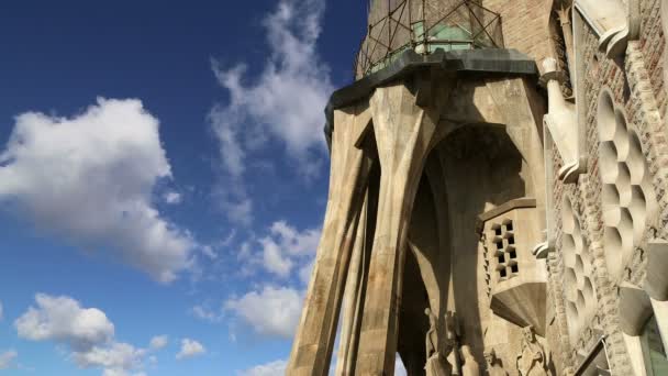 Sagrada Familia di Antoni Gaudi a Barcellona, Spagna — Video Stock