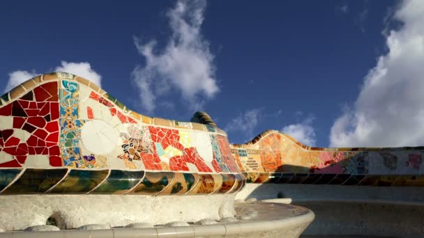 Gaudí Parc Güell, Barcelona, Spanyolország — Stock videók