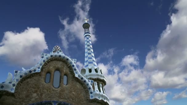 Gaudi's Parc Guell a Barcellona, Spagna — Video Stock