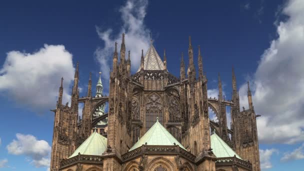 St. Vitus Cathedral (Roman Catholic cathedral ) in Prague Castle and Hradcany,Czech Republic — Stock Video