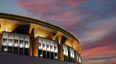 Moskova, Rusya (gece) Olimpiyat Stadyumu oluşturma