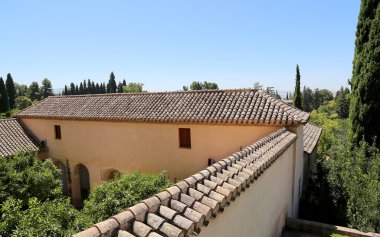 Alhambra Palace - Ortaçağ Mağribi Kalesi Granada'da, Endülüs, İspanya