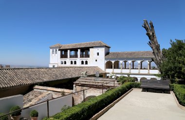 Alhambra Palace - Ortaçağ Mağribi Kalesi Granada'da, Endülüs, İspanya