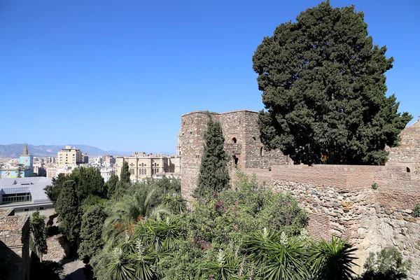 Zamek Alcazaba na górze Gibralfaro. Malaga, Andaluzja, Południowa Hiszpania. — Zdjęcie stockowe