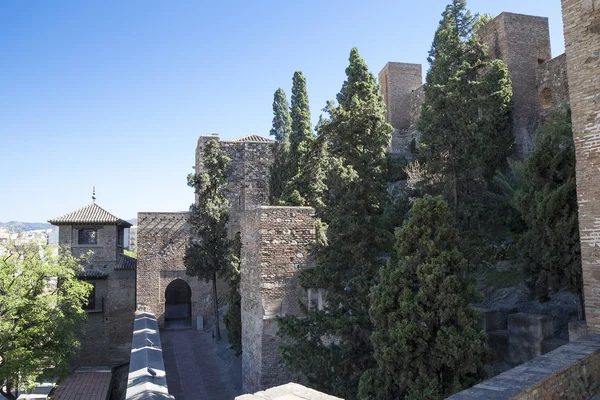 Castillo de la Alcazaba en la montaña Gibralfaro. Málaga, Andalucía, España . — Foto de Stock