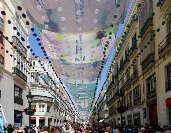 Larios Straat, de hoofdstraat van Malaga, Andalusie, Spanje — Stockfoto