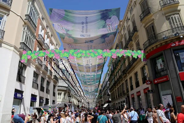 Larios Straat, de hoofdstraat van Malaga, Andalusie, Spanje — Stockfoto