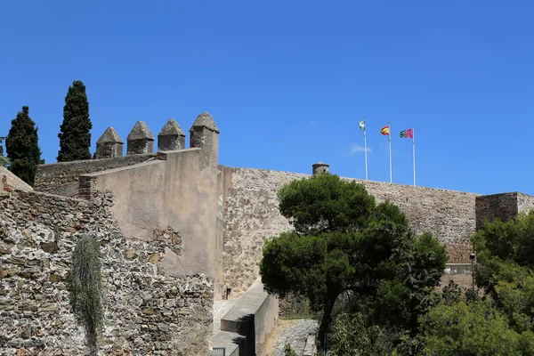 Castelo de Gibralfaro em Malaga, Andaluzia, Espanha . — Fotografia de Stock