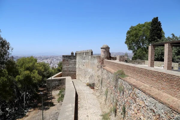 Gibralfaro-kastély, a Malaga, Andalúzia, Spanyolország. — Stock Fotó