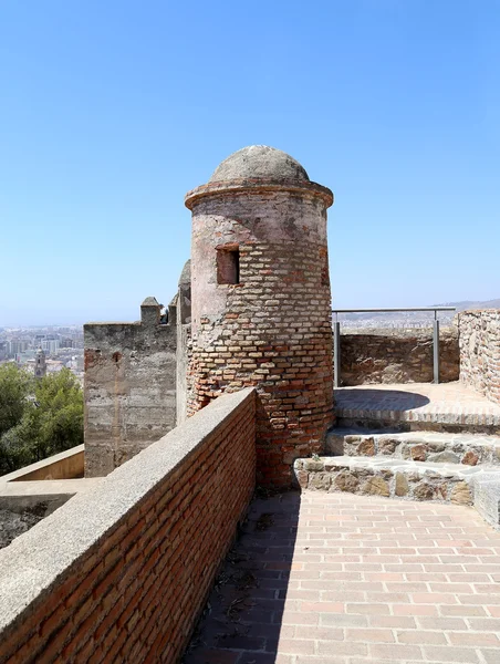 Castelo de Gibralfaro em Malaga, Andaluzia, Espanha . — Fotografia de Stock