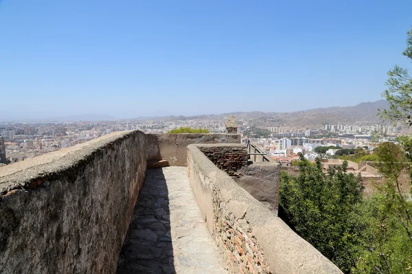 Castelo de Gibralfaro em Malaga, Andaluzia, Espanha . — Fotografia de Stock