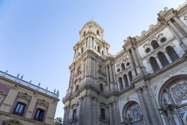 A Malaga - székesegyház is a reneszánsz templomtól a város Malaga, Andalúzia, Dél-Spanyolországban — Stock Fotó