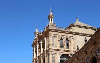 Buildings on the Famous Plaza de Espana (was the venue for the Latin American Exhibition of 1929 )  - Spanish Square in Seville, Andalusia, Spain.