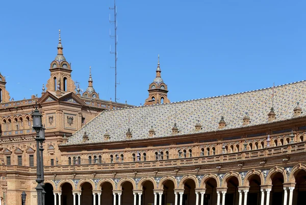 Buildings on the Famous Plaza de Espana (was the venue for the Latin American Exhibition of 1929 )  - Spanish Square in Seville, Andalusia, Spain. — Stockfoto
