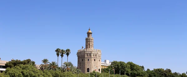 Torre del Oro em Sevilha, Andaluzia, sul da Espanha — Fotografia de Stock