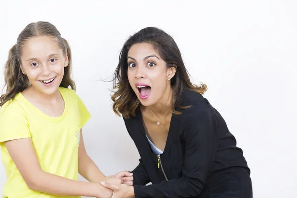 Surprised Woman and Girl — Stock Photo, Image