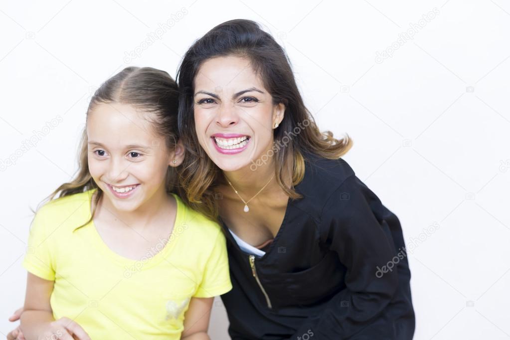 Happy Woman and Girl
