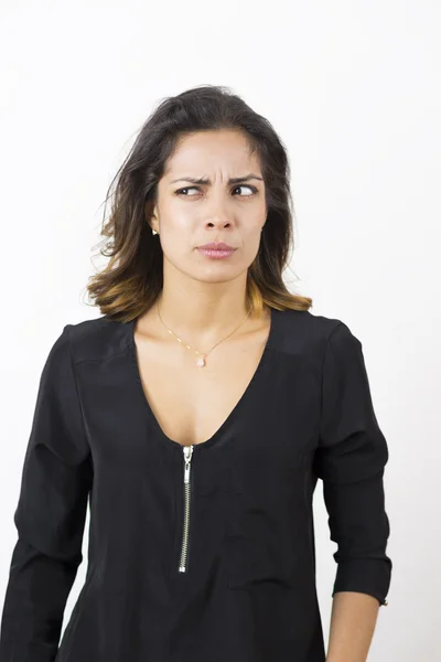 Surprised Girl Over White Background — Stock Photo, Image