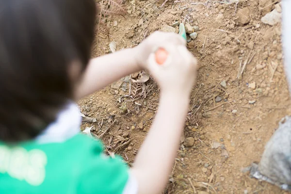 Lovely Boy Planting — Stock Photo, Image