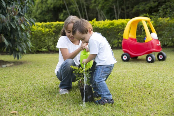 Happy Children Gardening — Stock Photo, Image