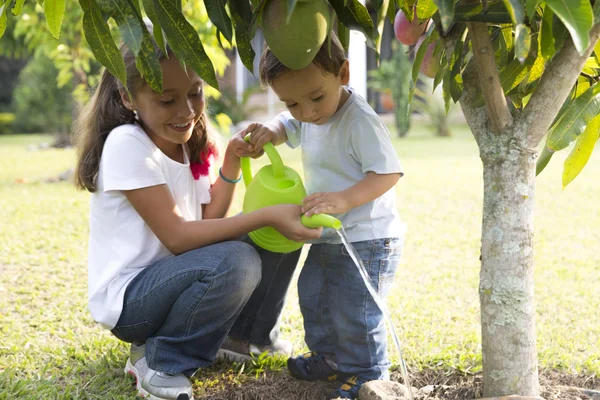 Happy Children Gardening — Stock Photo, Image