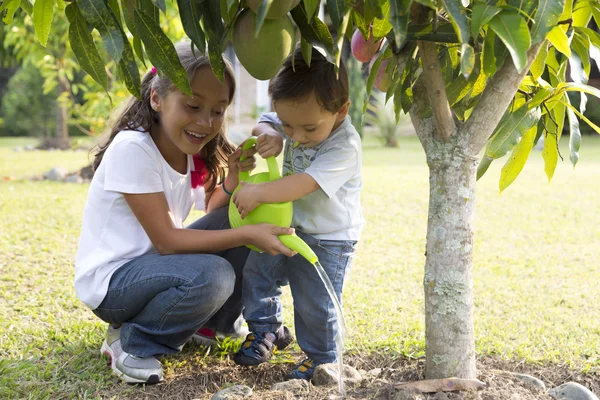 Niños felices Jardinería —  Fotos de Stock